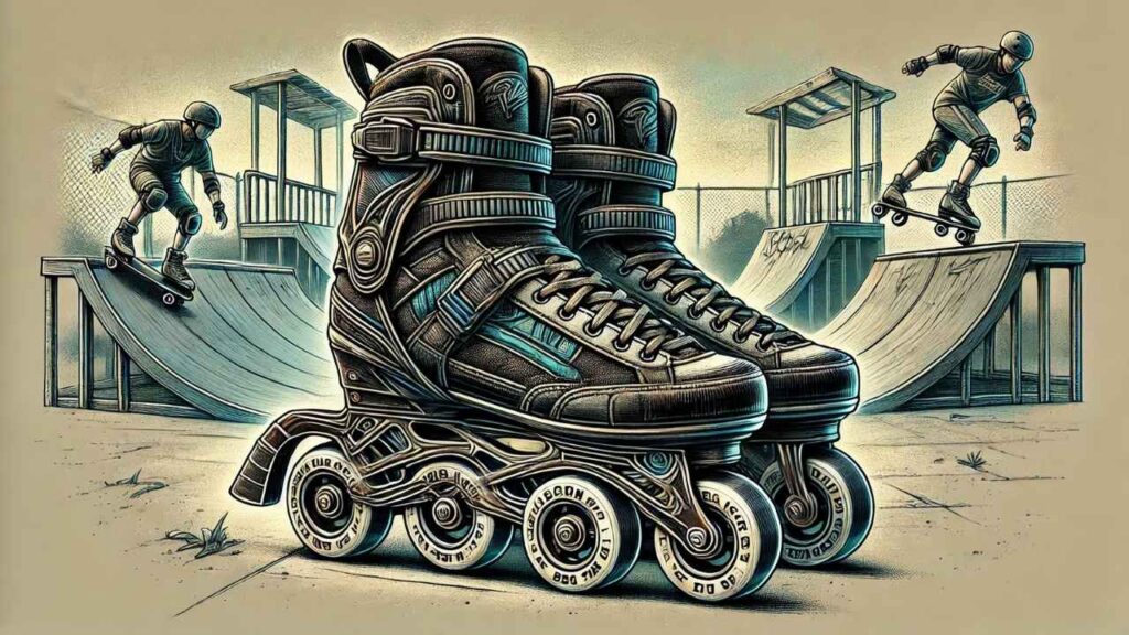 Roller freestyle, parfait pour les tricks et la glisse urbaine en skate park.